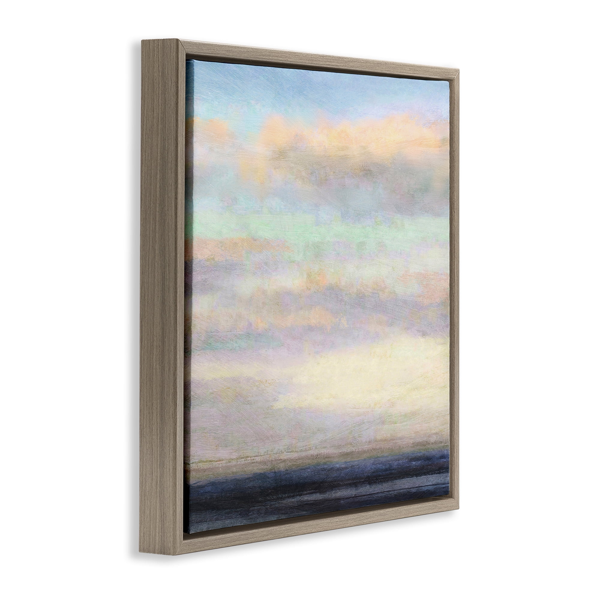 Stupell Industries Cloudy Abstract Bay Scene Coastal Painting Brown Floater Framed Canvas Art Print Wall Art, 25 x 25