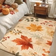 thumbnail image 5 of Thanksgiving Fall Area Rug 3x5 FT, Non Slip Entryway Bedside Carpet, Watercolor Orange Maple Leaves Plants Washable Soft Floor Carpet Indoor Mat Non-Shedding Throw Rug for Dorm Kitchen Home Office, 5 of 9