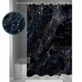 thumbnail image 3 of Marble Texture Shower Curtain Set ，Waterproof Fabric Shower Curtains Star Sky White Dot Black Marble Shower Curtains for Bathroom,Bathroom Decor 72"x84", 3 of 6