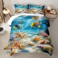 thumbnail image 2 of Erosebridal Marine Starfish Shell Quilt Full for Teens,Boys Girls Blue Underwater World Full Bedspread Sets, 2 of 7