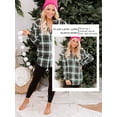 thumbnail image 6 of STARVNC Women Plaid Print Lapel Collar Single Breasted Long Sleeve Pocket Blouse, 6 of 7