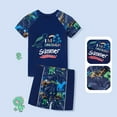 thumbnail image 2 of Baby Boy Swimming Suit Boys Girls Summer Two Piece Rash Guard Swimsuits Kids Cartoon Printed Short Sleeve Sunsuit Swimwear Sets,3-4 Years, 2 of 5