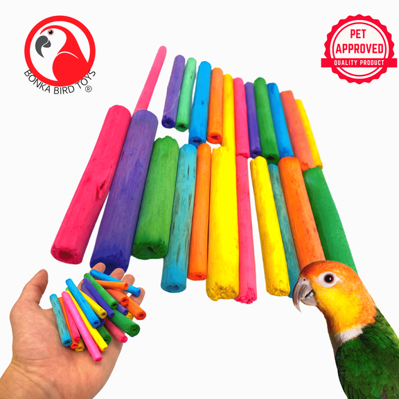 Bonka Bird Toys 2944 PK24 2" Colored Jute Sticks Foot Talon Craft Part Bird Toys