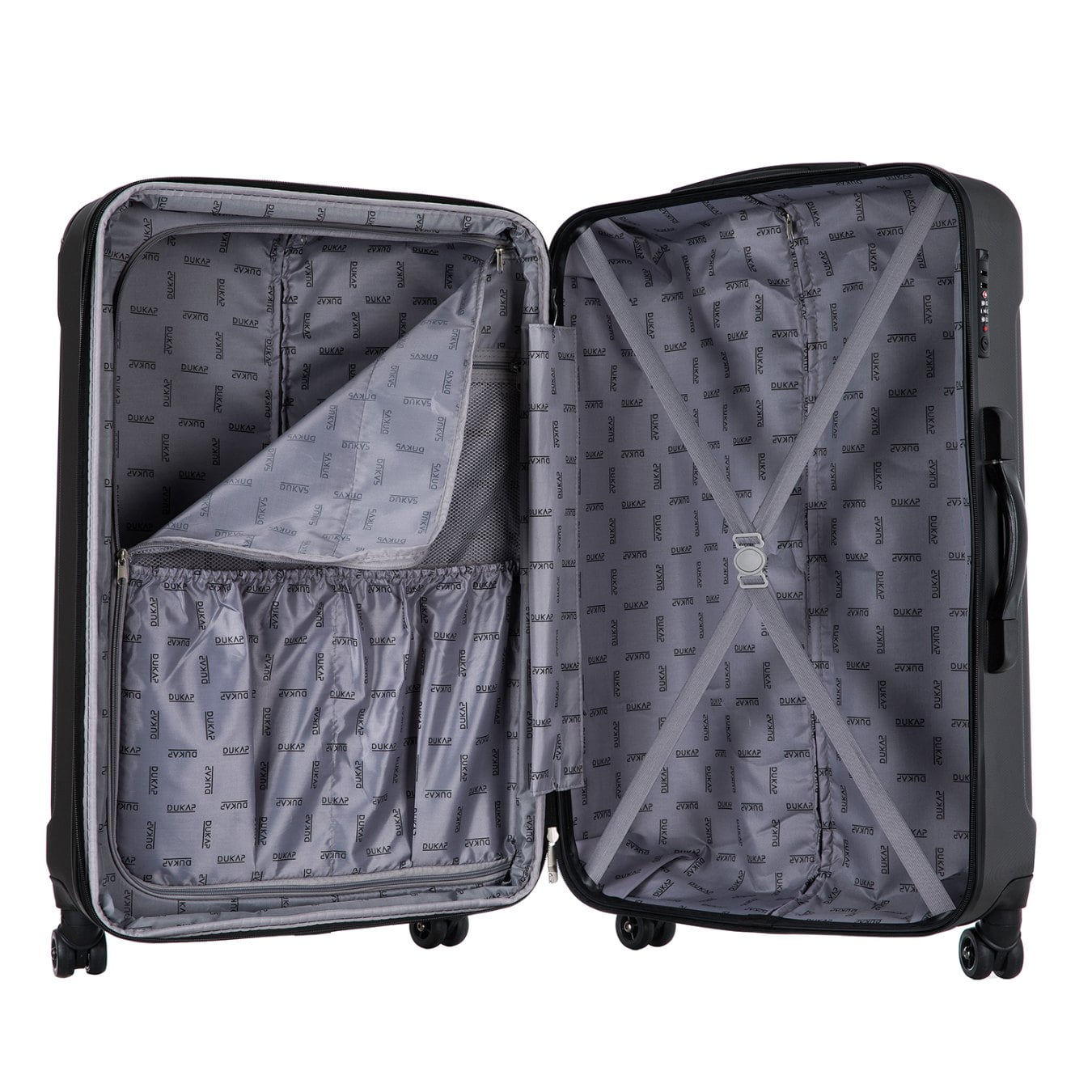 DUKAP Intely 32" Hardside Lightweight Luggage with Spinner Wheels and Integrated Weight Scale, Gray