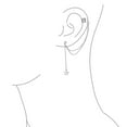 thumbnail image 4 of Bling Jewelry Womens USA Patriotic Star Double Chain Ear Lobe Cartilage Clip On Ear Cuff Wrap Stud Earring Set Gold Plated Sterling Silver, 4 of 6