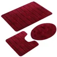thumbnail image 1 of Juego de baño, alfombra de baño antideslizante, 3 piezas, rojo, 1 of 8