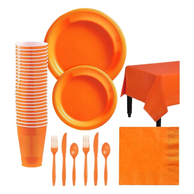 Amdohai Disposable Tableware Set for 20 Guests Disposable Paper Birthday Dinnerware Plastic