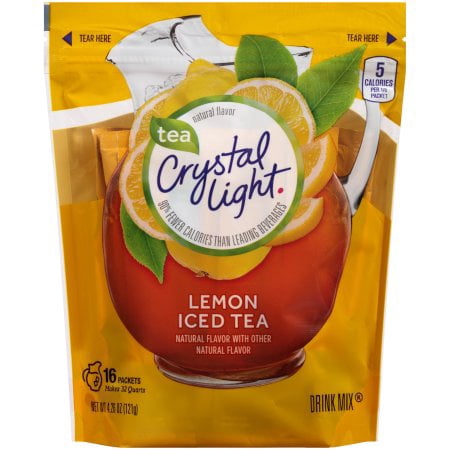 (6 Pack) Crystal Light Lemon Iced Tea Drink Mix, 4.26 oz Pouch (16 Pitcher