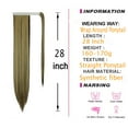 thumbnail image 4 of Soft Straight Ponytail Extensions 20-28 Inch Long Wrap Around Synthetic Hair Piece Clip in Ponytail Hair Extensions Hairpiece for Women Girls, 140-160g, 4 of 8