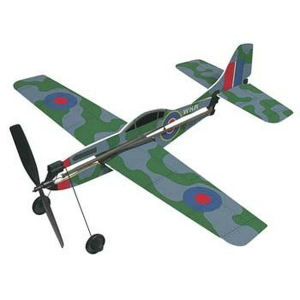 11" Wingspan Spitfire Rubber Band Pwd Wood Glider Kit