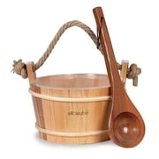 WillowyBe Handmade Canadian Red Cedar Sauna Bucket and Ladle Set for Body Relaxation and Sweating - Perfect Sauna Accessories for Home Saunas - Ideal for Friends and Family