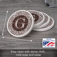 thumbnail image 2 of Thirstystone  Monogram Letter G 4 Pack Natural Sandstone Coasters, 2 of 6