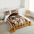 thumbnail image 3 of Manfei Kawaii Cartoon Dogs Bedding Comforter Set,Pet Lover Twin Comforter Sets,Puppy Paws Print Bedding Set For Boys Kids,Luxury Bedroom Decor Reversible,2pcs, 3 of 8