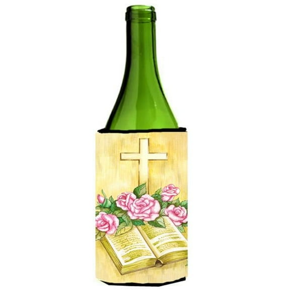 Easter Cross & Bible with Roses Wine Bottle Can cooler Hugger