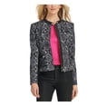 thumbnail image 3 of DKNY Womens Gray Faux Leather Pocketed Animal Print Zip Up Jacket Size: 8, 3 of 4