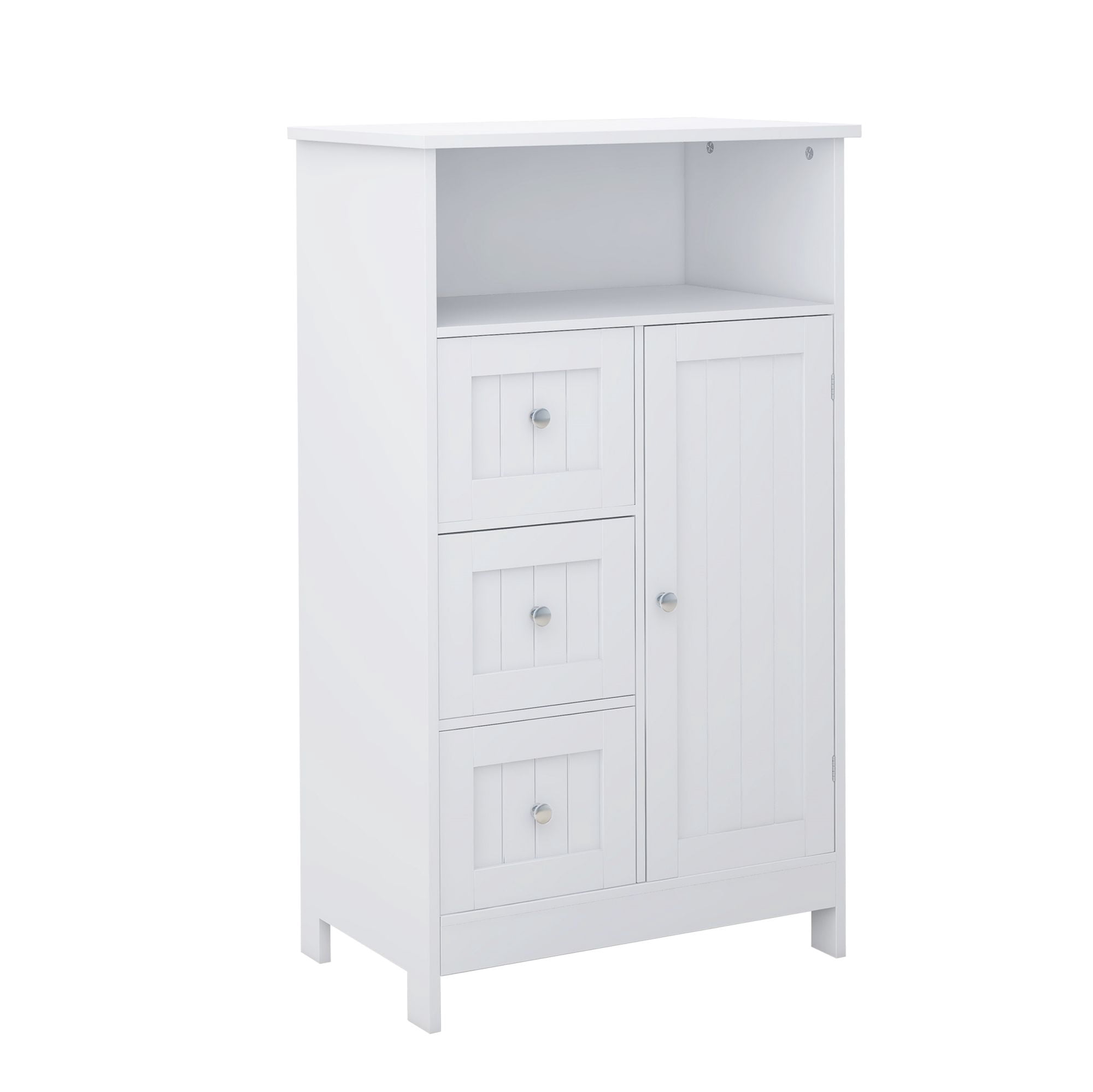 Aukfa Bathroom Storage Cabinet with 3 Drawers and Door -White