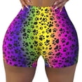 thumbnail image 2 of Haiem Animal Paw Rainbow No Front Seam Biker Shorts for Women Yoga Workout Gym Bike Shorts with Tummy Control Moisture-Wicking-XX-Large, 2 of 9