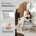 thumbnail image 5 of Mid Century White Spindle Accent Chair Upholstered Armchair with Thick Cushion and Wood Frame, 5 of 11