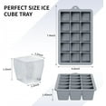 thumbnail image 3 of Silicone Ice Cube Tray 3 Pack - EASY RELEASE Ice Cube Tray with lid, BPA Free Ice Cubes Trays for Freezer,Ice Cube Mould for Cocktail,Whiskey (Black+Grey+Mint), 3 of 7