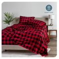 thumbnail image 2 of King Sheet Set - Luxury 1800 Ultra-Soft Microfiber King Bed Sheets - Double Brushed - Deep Pockets - 4 Piece Set - Bedding Sheets & Pillowcases (King, Buffalo Plaid - Red/Black), 2 of 8
