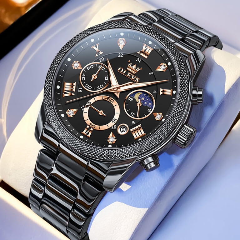 OLEVS Men's Fashion Chronograph Moon Phase Watch photo 2