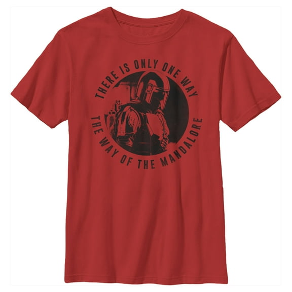 Boy's Star Wars: The Mandalorian Only One Way  Graphic Tee Red X Small
