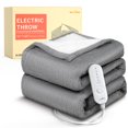thumbnail image 1 of HOMLYNS LuxeHeat Heated Blanket Throw, Soft Flannel Sherpa, Electric Blanket 5 Heat Settings, Fast Heating, Heating Throw Blanket 3 Hours Timer Auto, 1 of 8