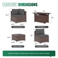 thumbnail image 3 of Clouddwell 8 Piece Outdoor Patio Furniture Set, Wicker Rattan Patio Sectional Sofa Sets with Fire Pit Table, Dark Gray, 3 of 7