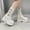 Beige, variant on British Vintage Platform Moto Mid Calf Boots for Women, Round Toe Soft Leather Chunky Block Heel Solid Fall Fashion Booties Black 38
