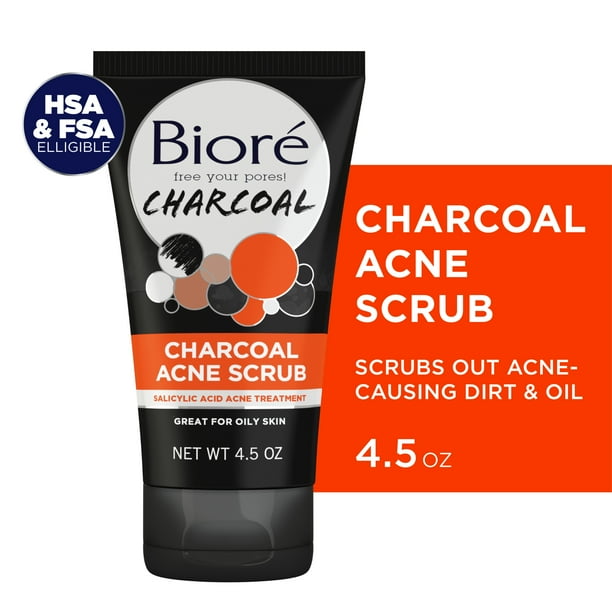 Biore Charcoal, 2 Salicylic Acid, Acne Face Scrub, HSA/FSA Approved 4.