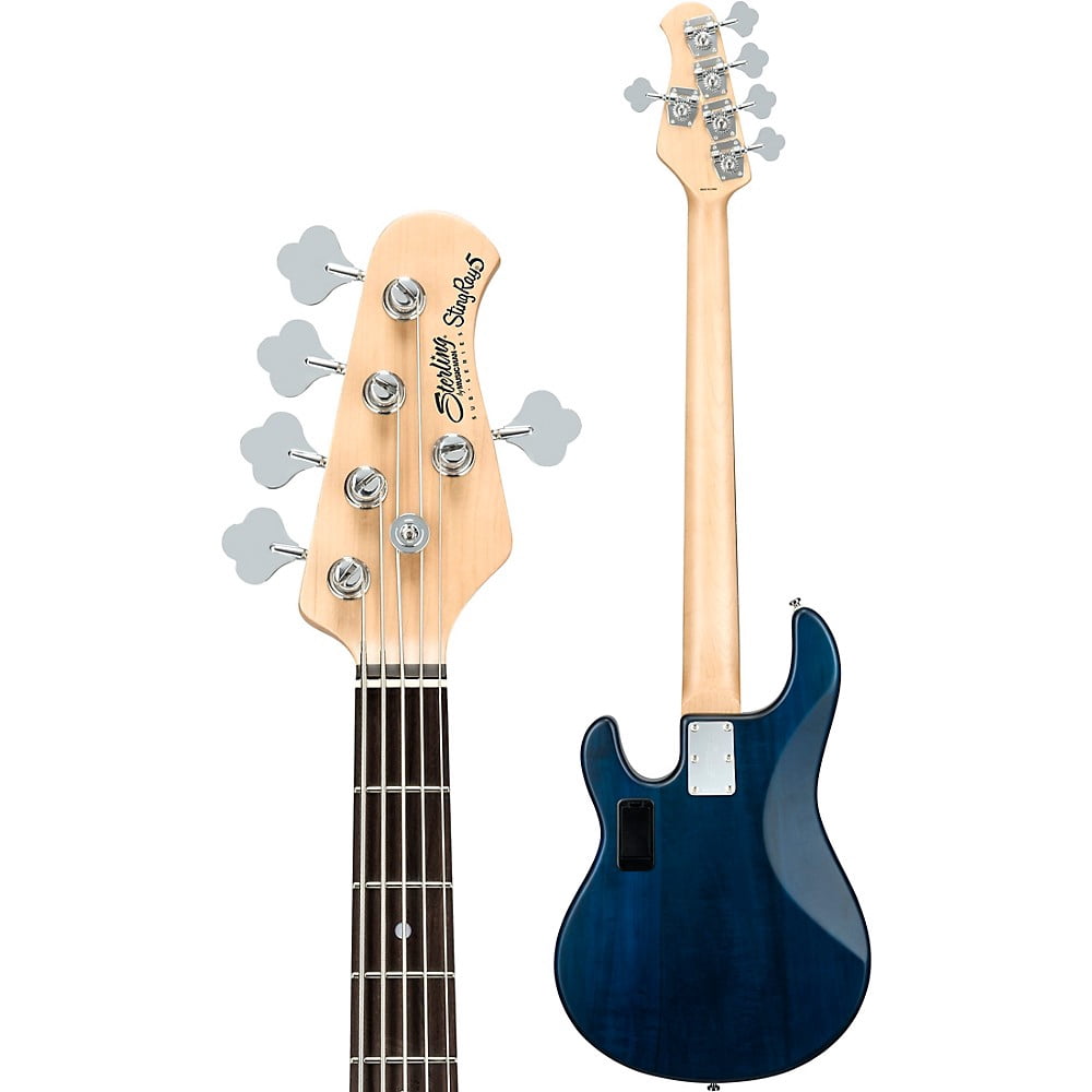 Sterling by Music Man StingRay RAY5 5-String Electric Bass Guitar Transparent Blue