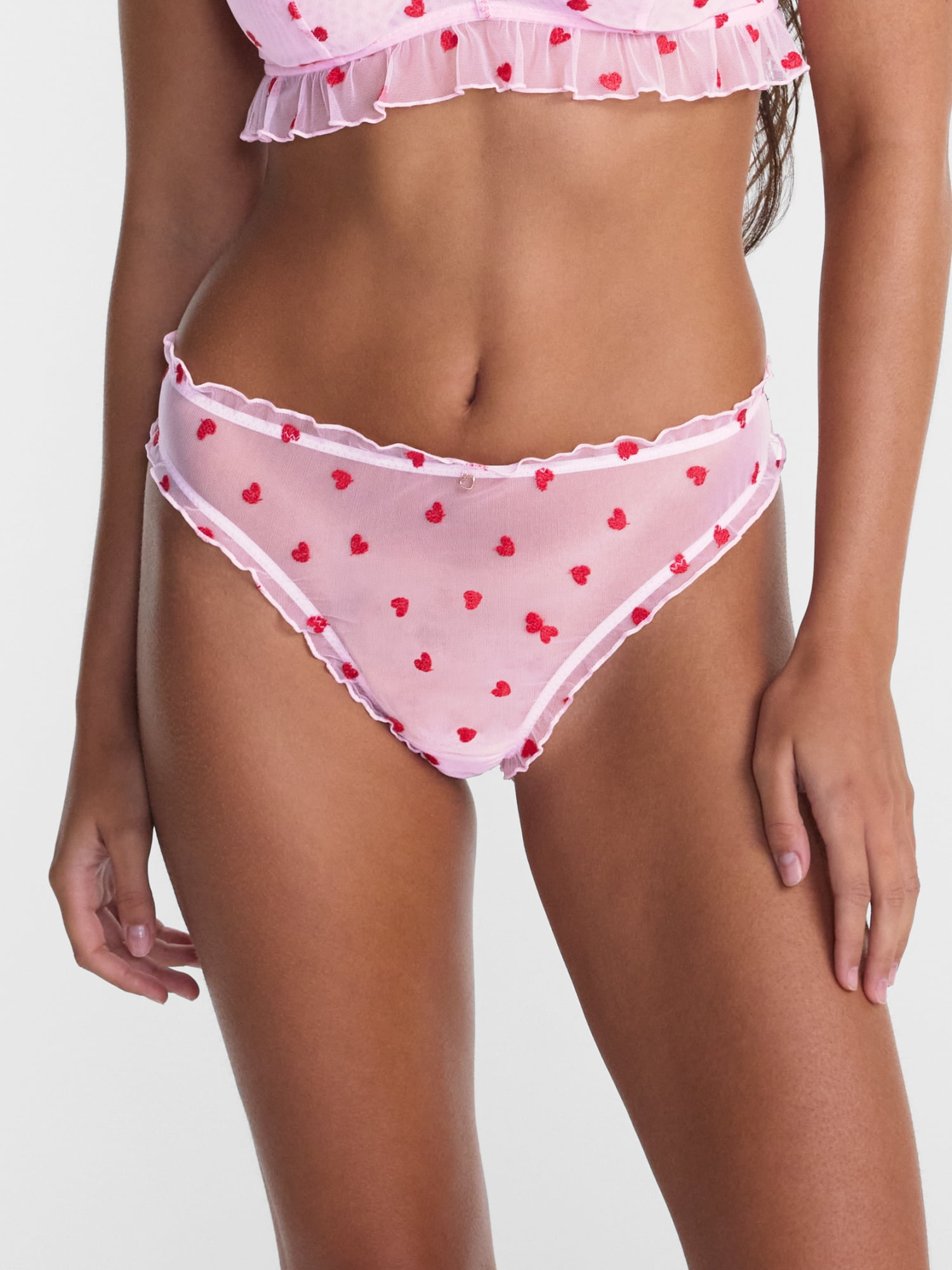 No Boundaries Low Rise Mesh Thong Panties, 3 Pack, Women’s XS-XXXL
