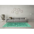 thumbnail image 3 of Ahgly Company Indoor Square Abstract Turquoise Blue Modern Area Rugs, 8' Square, 3 of 4