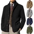thumbnail image 1 of Suéter de otoño e invierno para hombre, cárdigan de punto de manga larga de color sólido, suéter de abrigo, flexibilidad de estilo, 1 of 5