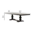 thumbnail image 5 of Benjara BM302454 95-123 in. Wood 2 Extension Leaves & Turned Dining Table, Antique Black & Gray, 5 of 5