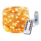 thumbnail image 1 of Guirnalda de luces con pilas, 33 pies, 100 LED, 8 modos, luces de hadas con mando a distancia para jardines, 1 of 5