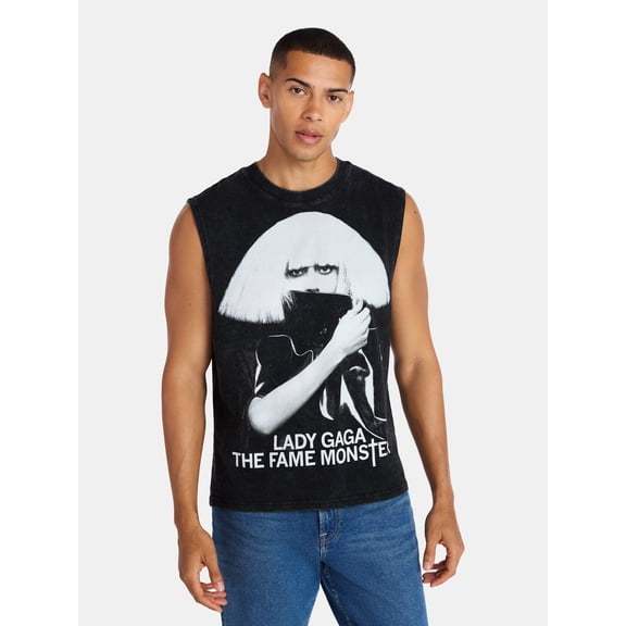 Lady Gaga Men's & Big Men's Graphic Muscle Tank Top, Sizes XS-3XL