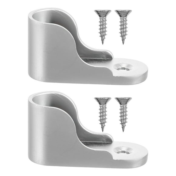 MasteelfCA 2Pcs Closet Rod Holders Supports Closet Rod Socket Flange Base (Silver)