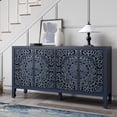 thumbnail image 2 of Floral Carved Buffet & Sideboard Cabinet,Elegant Accent Cabinet with Adjustable Shelves, Solid Wood Legs & Intricate Handles for Dining Room,living room Storage, 2 of 12