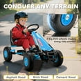 thumbnail image 6 of Qaba Pedal Go Kart for Kids, Go Cart with Adjustable Seat, EVA Wheels, for Boys & Girls Aged 3-8 Years Old, Blue, 6 of 10