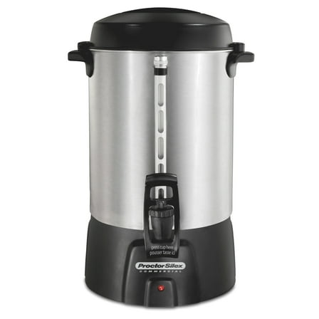 Proctor Silex Commercial 60 Cup Coffee Urn and Hot Beverage Dispenser for Small to Large Groups, Stainless Steel