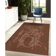 thumbnail image 4 of Rock Music Decorative Rug, Doodle Drawing Sketch Drummer Musical Inspirations Monochrome Arrangement, Quality Carpet for Bedroom Dorm and Living Room, 6 Sizes, Pale Redwood, by Ambesonne, 4 of 4