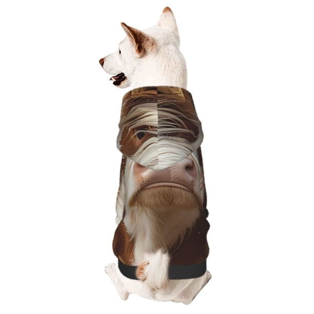 Balery Cow With Butterflies Sudadera con Capucha para Perros Pequeños – Ropa para Mascotas, Disfraz para Perros y Gatos, Ideal para Fiestas y Cosplay-X-Large