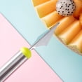 thumbnail image 4 of Melon Baller Scoop,Professional Stainless Steel Watermelon Cutter, Scooper Seed Remover Knife for Dig Pulp Separator Fruit Slicer Carving Tools Set - Green, 4 of 7