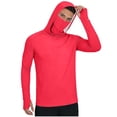 thumbnail image 2 of BRGZLK UPF50+ Long Sleeve Hooded Sun Protection Shirt For Men Thumb Hole Watch Window Quick Dry Breathable For Summer Fishing Outdoor Hiking Beach Casual, 2 of 7