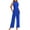 YJ017-Royal Blue, variant on Vine Women Jumpsuits One Piece Jumpsuits for Women Dressy Casual Outfits Sleeveless Mock Neck Wide Leg Jumpsuits With Pockets S-2XL
