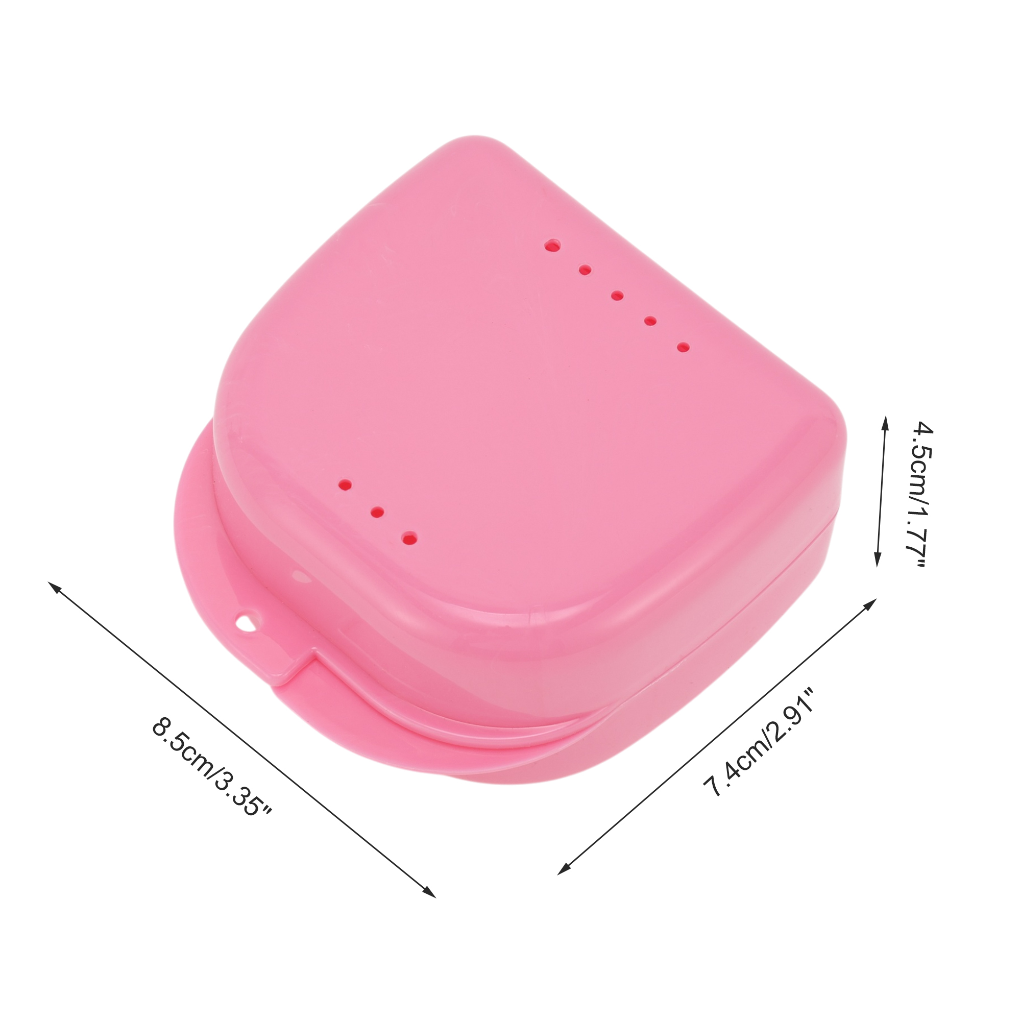 Unique Bargains Strapless Hole Portable Retainer Case Braces Box 1 Pc Pink