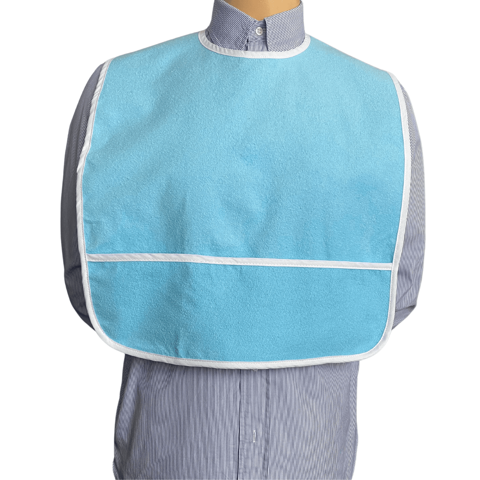 FlexaMed Waterproof Terry Cloth Adult Bib With Velcro Closure and Crumb