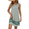 thumbnail image 2 of BRGZLK Womens Midi Dresses Summer 2026 Casual Trendy Boho Print Sleeveless A Line Sundresses Crewneck Dress for Going Out Army Green S, 2 of 5