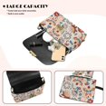 thumbnail image 5 of SCRAWLGOD Floral Print Red Blue Beige PU Leather Small Crossbody Bags for Women, Cell Phone Cross body Purse Bag Crossbody Wallet Purses with Detachable Chain, 5 of 7